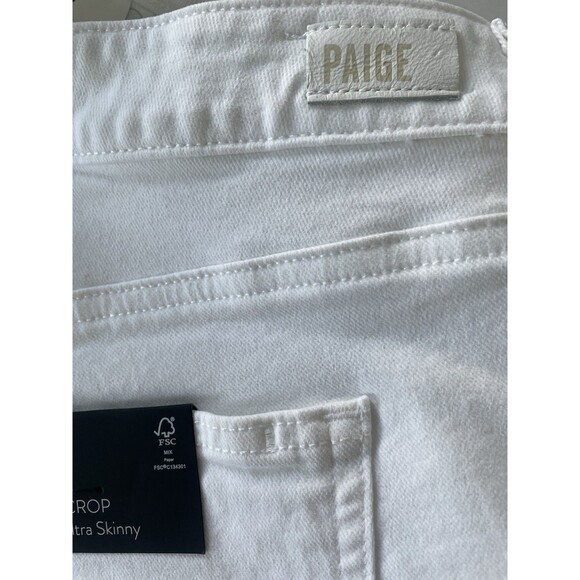 Paige Hoxton Crop High Rise Ultra Skinny Jeans Women’s 18W Plus Crisp White - Picture 15 of 16